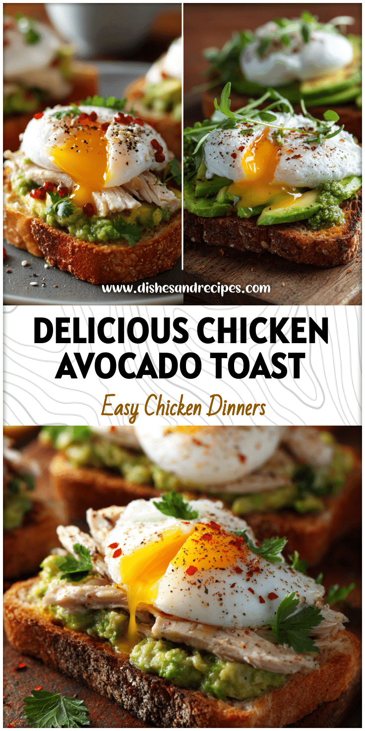 A gourmet Avocado Toast With Poached Egg and chicken served with coffee, a Healthy Food Menu favorite breakfast.